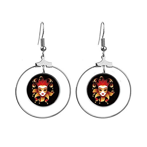 Boucles d'oreilles masque de Venise créoles élégantes pour vos soirées
