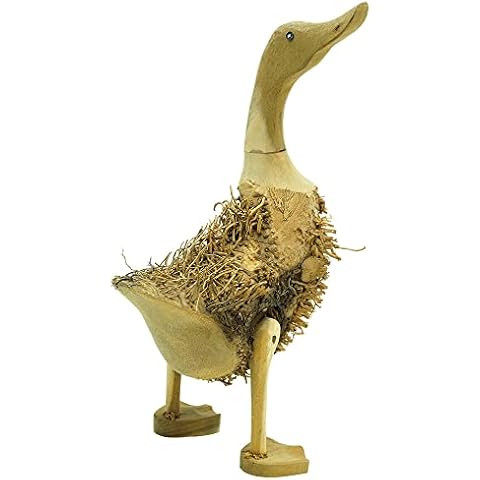 Gedeko Gartenfigur Ente Holz Wurzel Gartendeko Tier ca. 36-40 cm groß Cover