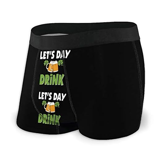SJOAOAA Boxer Classique pour Homme - Bière Irlandaise de la Saint-Patrick - sous-vêtements Extensibles Doux et Confortables, Noir, L
