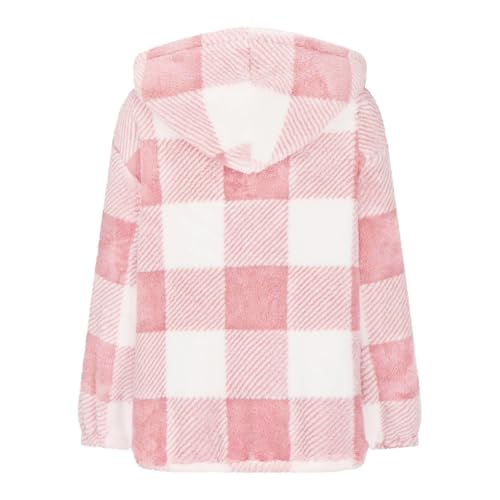Plaid Fleece Jacket Women Sherpa Y2k Comfort Zip Up Hoodie Oversized Fall Fashion Casual Outerwear Warm Winter Coats4