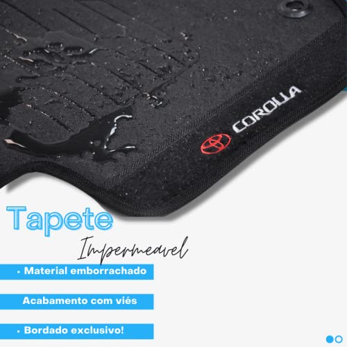 Jogo de Tapetes Automotivos Emborrachados para Carros do Corolla 2018-2019 - 03 peças