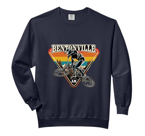 Bentonville Arkansas Mountain Bike Cycling Adventure Sport Comfort Colors Adult Sweatshirt