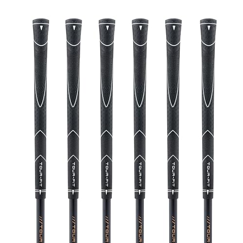 Junior Golf Club Grips for Kids | Wood & Iron Grip | Quality Rubber | FREE Professional Tape | Easy Re-Gripping | 0.54 Core Size | 33±3g | Multiple Quantities Available (Black-6 Grips)