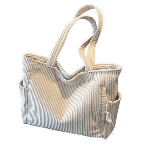 Sac fourre-tout en velours côtelé pour femme avec compartiments