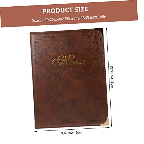 Dossier de menu cuir A4 SOIMISS avec protège commande repas transparent