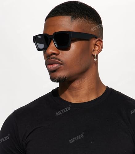 Image of AIEYEZO Square Sunglasses for Women Men Square Thick Frame Sun Glasses Simple Designer Style Shades