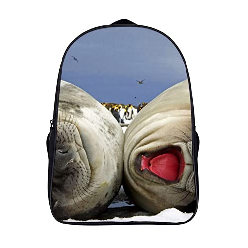 Mochila para niños y adultos de foca en 3D ideal para viajes y escuela de 40x28x16cm