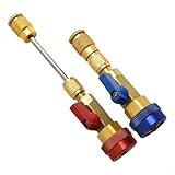 [COMPREHENSIVE TOOLKIT] This R134A R12 Valve Core Quick Remover Installer Kit includes two essential tools for efficient valve core removal and installation, designed specifically for AC systems without discharging or reclaiming the system. [HIGH & L...