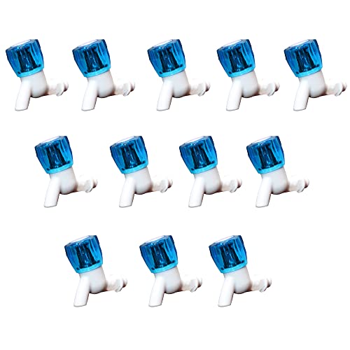 Image of Droptech Blue Crystal PVC Plastic Bib Cock /Water Taps for Kitchen Bathroom Wash Basins - Set of 12 (1 /2 inch, 15 mm) Type PVC Taps Faucet for Hot and Cold Water