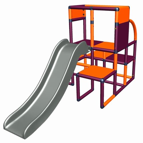 move and stic Torre da arrampicata Tim arancione-magenta casetta da giardino, torre da arrampicata con scivolo per cameretta dei bambini, sala giochi, giardino 6440