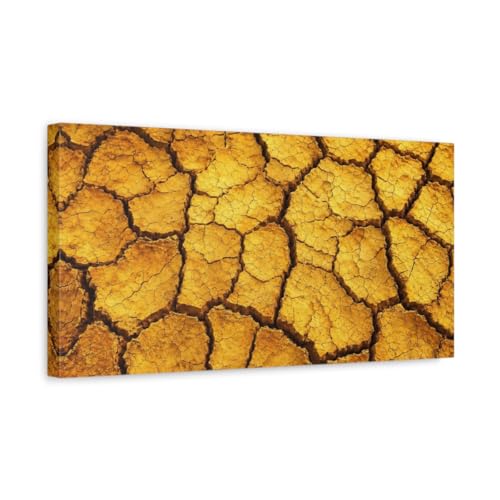 Tableau horizontal ocre 50x25cm pour combler le vide au-dessus d'un meuble