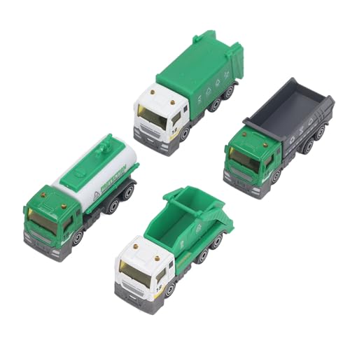 Riuulity Juego de Juguetes para Camiones de Basura de 4 Modelos Realistas de Vehículos Sanitarios para Niños, Material de Juego Educativo