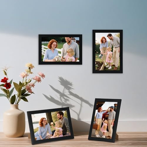 Image of Giftgarden 4x6 Picture Frame Black Set of 16, Lightweight 4 by 6 Photo Frames Bulk for Family, Office, Living Room Wall Hanging and Tabletop Display