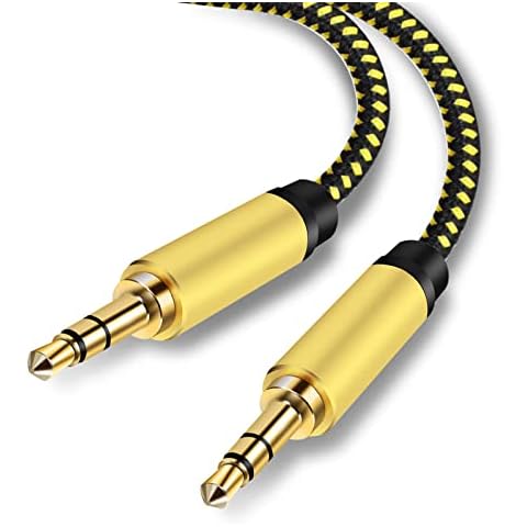3.5mm Stereo Audio Cable 1m/3Ft Extension Male to Male Nylon Braided Tangle-Free AUX Cable for Headphones, Home/Car Stereos and More Cover