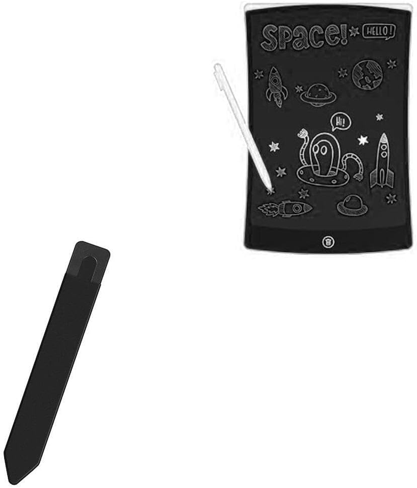 BoxWave Stylus Pouch Compatible with NEWYES Writing Tablet Doodle Board (10 in) - Stylus PortaPouch, Pen Stylii Holder Carrier Portable Self-Adhesive - Jet Black