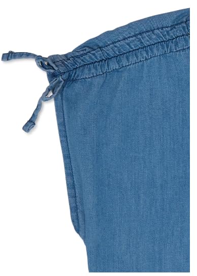 Camp Shirt for Kids, Sleeveless Collared Top with Button Front, Light Blue Denim2