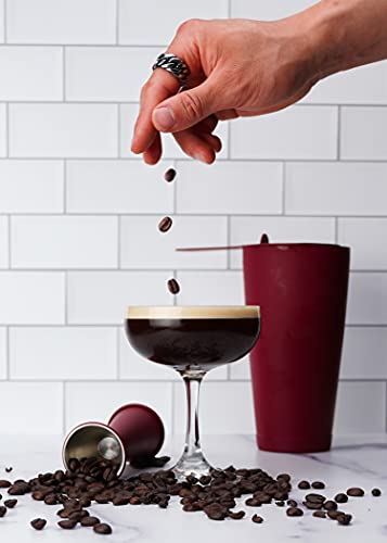 Barchemistry Cocktail Shaker – Professional Cocktail Set With Boston Shaker And Strainer – Stainless Steel Drink Shaker – Weighted Shaker Cups – Rubber Coated Boston Cocktail Shaker – Matte Burgundy #TOP3