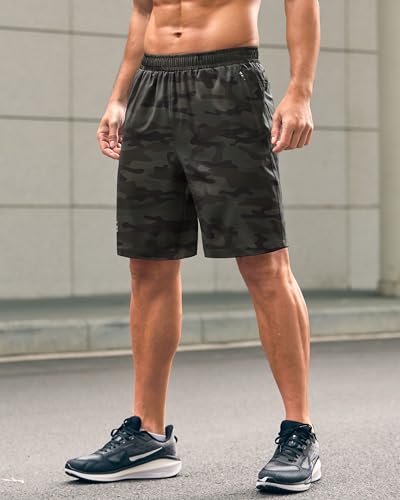 Image of G Gradual Men's Athletic Running Shorts with Zipper Pockets Quick Dry 7 inch / 5 inch / 9 inch Workout Gym Shorts for Basketball Hiking