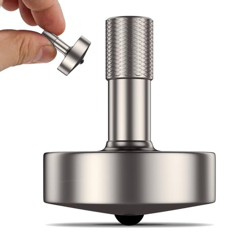 Image of DjuiinoStar Premium Titanium Spinning Top: Lengthened Stem, Easy to Twirl, High Performance (4-7 Minutes), CNC Machined, Great Time Killer, EDC Fidget Toy DST-817