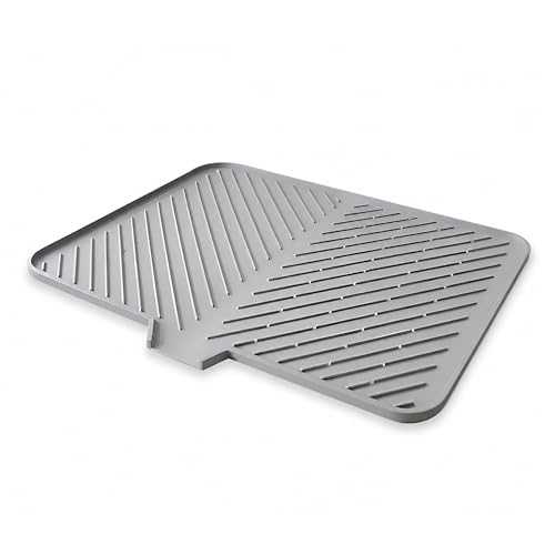 Image of Premium Large Silicone Dish Drying Mat for Kitchen Sink Counter | Easy Clean, Foldable Kitchen Mat | Non-Slip Heat Resistant Utensil Drainer Mat | Quick Dry Ribbed Surface (58x43 cm / 23x17 inch)