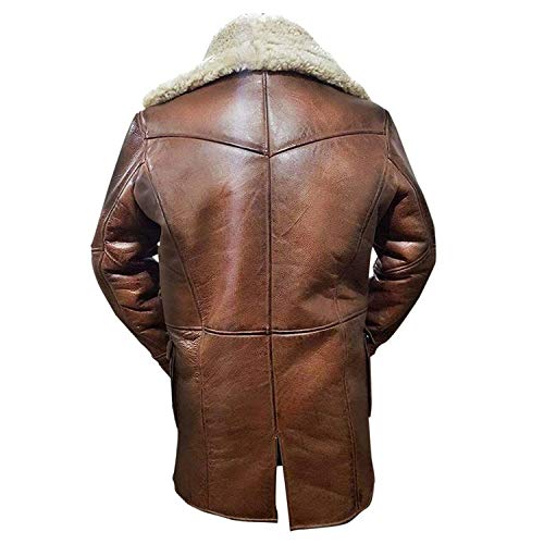 Men's Warm Bane Bronze Ginger Brown Real Shearling Leather Coat for Cold Weather3