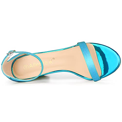 Allegra K Women's Glitter Ankle Strap Chunky Heels Sandals4