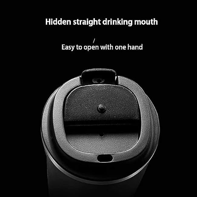 510ml Thermos Coffee Mug Stainless Steel Coffee Cup Vacuum Flask Thermal Tumbler Insulated Cup Water Bottle Portable Leak-Proof Travel Mug Black (510ml, Black)