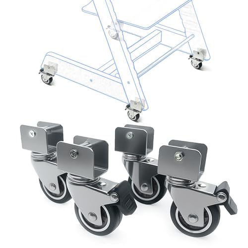 Image of 4-Pack Heavy-Duty Wheels Compatible with Stokke Tripp Trapp High Chair - 2-Inch Silent Casters with Chrome-Plated Steel Brackets, 360 Rotation, No-Scratch Design, Supports 176 lbs (1 STE)