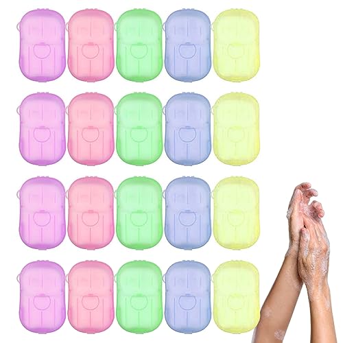 20 Cajas de Hojas de Jabón, 400 Hojas de Papel Desechable para Viajes al Aire Libre y Campamento