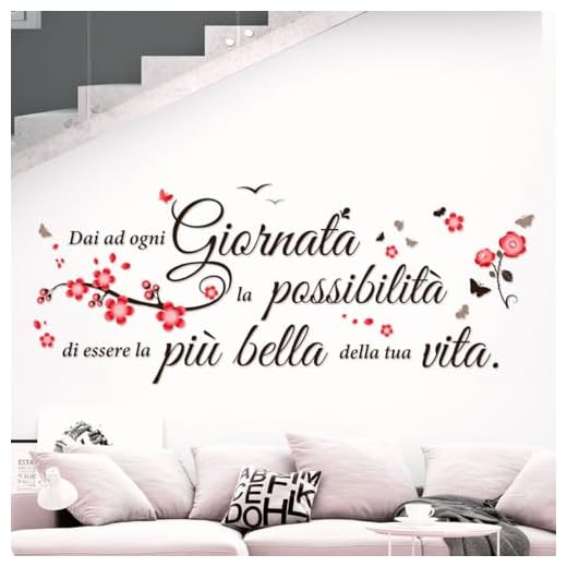 Gigio Store Adesivi Murali Frasi Motivazionali Italiano “Dai ad Ogni Giornata la Possibilità di essere la più bella” - Decorazione Parete Casa, Cucina, Soggiorno, Camera da Letto, Ufficio