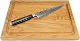  Kai Shun Tim Mälzer offerta set  TDM-1722 Coltello multiuso, lama in Damasco da 16,5 cm con bordo seghettato  + tavola di rovere fatta a mano 30x22 cm  VK: 209, -...