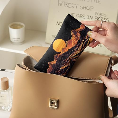 Image of 2 PCS Glasses Case Eyeglass Sunglasses Pouch Squeeze Portable Bag Soft Leather with Cleaning Cloth Women Men Girls