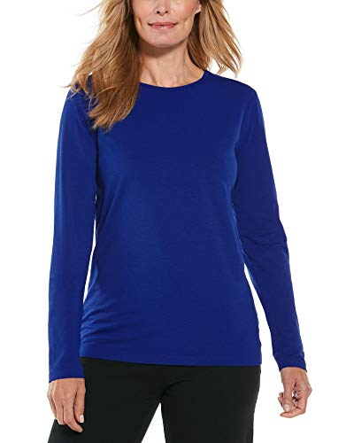Coolibar UPF 50+ Women s Morada Everyday Long Sleeve T-Shirt - Sun Protective (Small- Sapphire Blue)