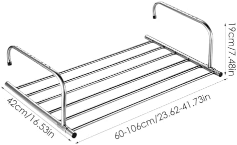 Stainless Steel Extendable Wall-Mounted Clothes Airer with Radiator, Foldable Rack for Towels, Ideal for Balconies, Space-Saving, Multi-Color Design, Durable & Stylish.
