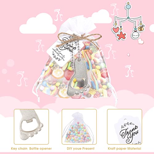 Xhipy XY-JY-50S 50 Pcs Baby Footprint Keychains Bottle Opener Baby Shower Party Favors Baby Shower Footprint Bottle Opener Baby Shower Souvenirs thumb #3