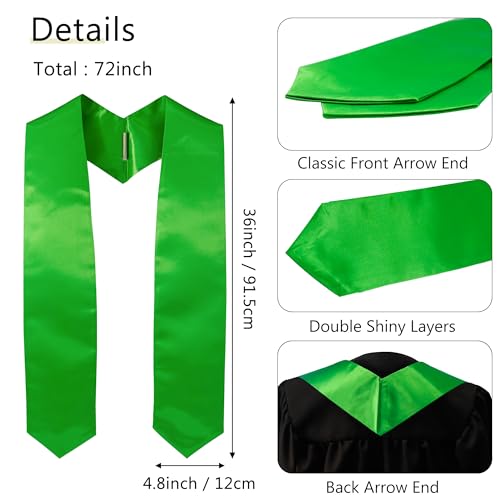 Image of GraduationMall 24 Pieces 72 Inch Plain Graduation Stole Bulk Sublimation Blank Honor Graduation Sash Unisex Adult