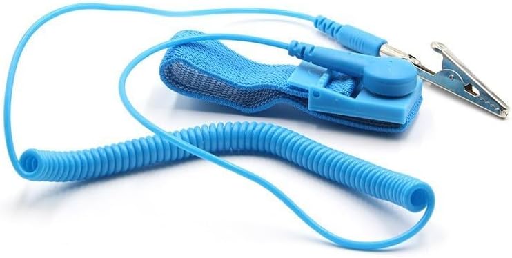 ESD Grounding Bracelet Anti Static Wrist Strap with Grounding Wire, Alligator-Clip and Banana-Plug for Electronics Repair, Circuit Board Protection