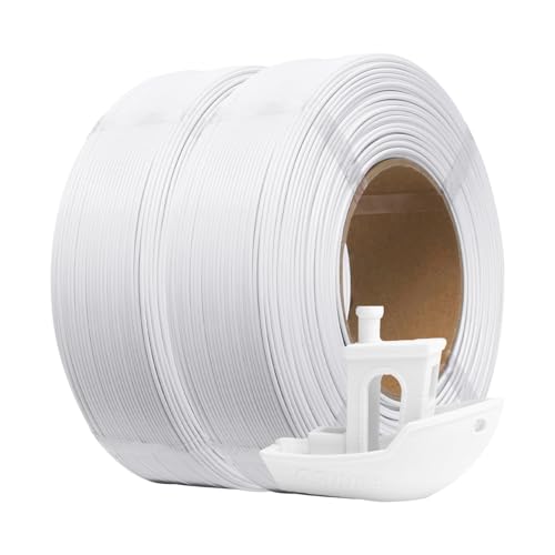 Image of eSUN PLA+ Refilament 1.75mm, 3D Printer Refill PLA Plus, 1KG per Roll, 2 Rolls Spoolless 3D Printing Filament for 3D Printers,Cold White