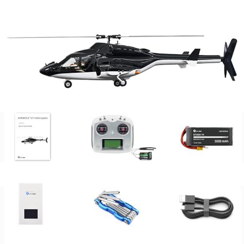 Flywing Airwolf V3 FW450 6CH Scale RC Helicopter with New ACE Flight Control FLYWING GPS Scale Helicopter Airwolf Aircraft Simulation (RTF Version) One Key Return Brushless Motor 450 Size