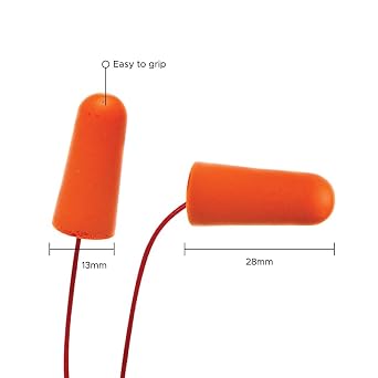 Liberty Safety 14311 DuraPlug Corded Disposable Foam Earplug with 32 dB NRR, Orange (Case of 100 Pairs)