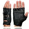 Milwaukee Leather SH216 Men's Black Leather Gel Padded Palm Fingerless Motorcycle Hand Gloves W/Breathable ‘Open Knuckle’ #3