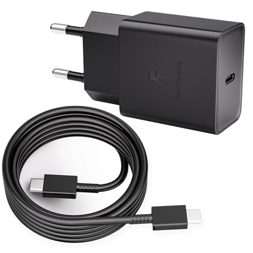 15W Caricatore USB C per Samsung Galaxy S10 5g S10e 10+ S9 S8 Plus A71 A70 A54 A51 A50 A40 A34 A31 A22 A14 A13 M51 M13 Originale EP-T1510N Adaptive Fast Charging Alimentatore Caricabatterie Nero