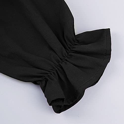 Izyjoy Toddler Baby Girl Fall Trench Coat Double Breasted Ruffle Trim Belted Winter Long Sleeve Casual Windbreaker Jacket (Black, 5-6X) #TOP6