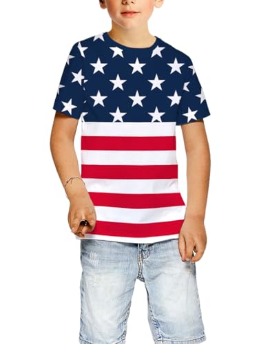 Image of Ainuno Graphic Tees for Boys Girls Kids 7-14Y, Summer Short Sleeve T Shirt Cool 3D Print