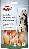TRIXIE Barbecue Rolls mit Hühnerbrust - Rinderhaut mit Hühnerfleisch ummantelt - verpackt - 3 Rollen - 12 cm - 105 g - 31377