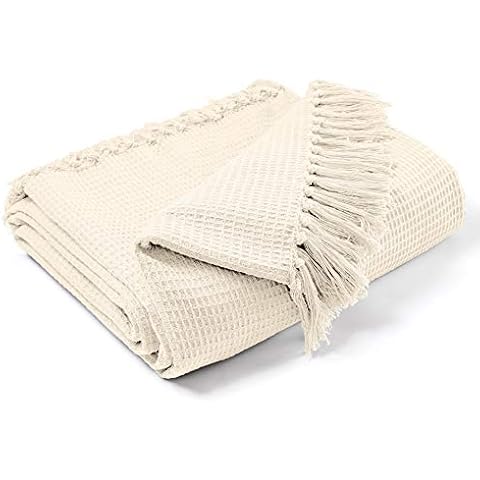 EHC Waffle Cotton King Size Throw Cover