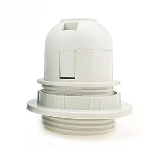 Kamas 1PC Small E27 Screw Light Bulb Holder Pendant Socket Lampshade Collar Ring - (Color: White)