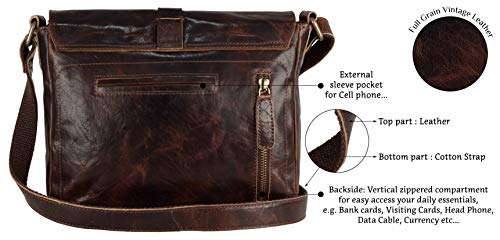 Image of Genuine Leather Crossbody Purse and Handbags - Crossover Bag Over the Shoulder