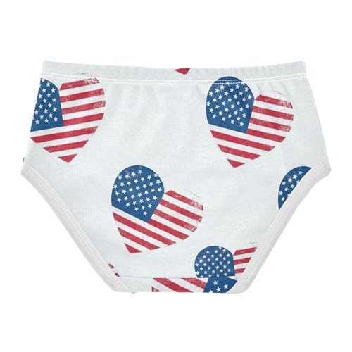 Designer Girls Underwear Toddlers 2t Cotton Girl Panties Cute Hearts American Flags USA White Briefs Underpants2