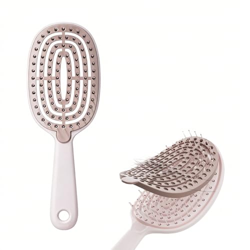 KPEBN Self Cleaning Hair Brush - Curved Vented Design for Faster Blow Drying Works on Wet & Dry Hair Suitable for Women Men